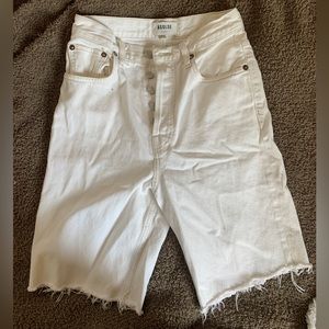 AGOLDE 90s Pinch Waist High Waist Longline Denim Shorts Size 24